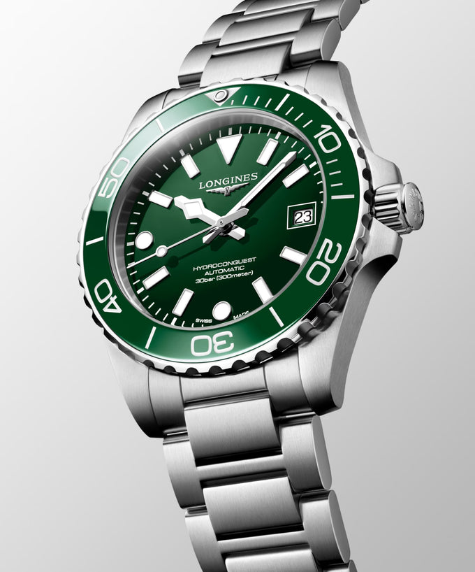 OROLOGIO LONGINES HYDROCONQUEST, AUTOMATICO QUADRANTE VERDE, 39mm - L37794066