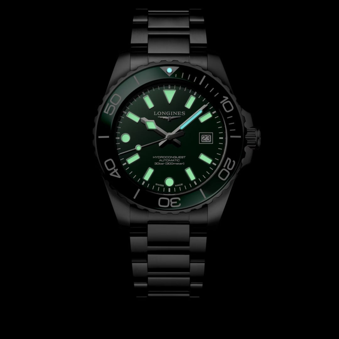 OROLOGIO LONGINES HYDROCONQUEST, Movimento automatico, quadrante verde, 42mm - L37884066