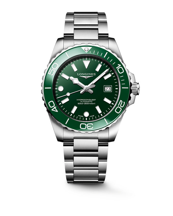 OROLOGIO LONGINES HYDROCONQUEST, Movimento automatico, quadrante verde, 42mm - L37884066