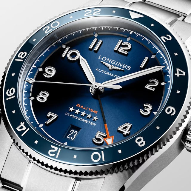 LONGINES SPIRIT ZULU TIME, quadrante blu, 39mm - L38024936