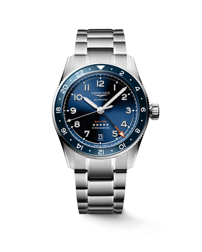 LONGINES SPIRIT ZULU TIME, quadrante blu, 39mm - L38024936