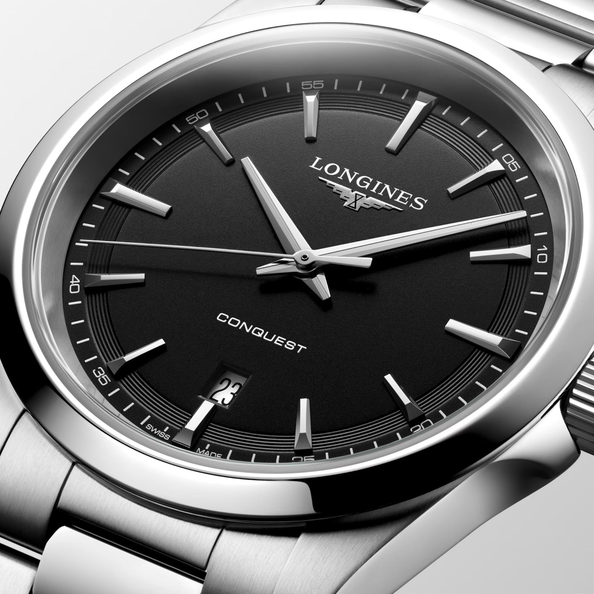 OROLOGIO LONGINES CONQUEST, al quarzo quadrante nero, 41mm - L38604526