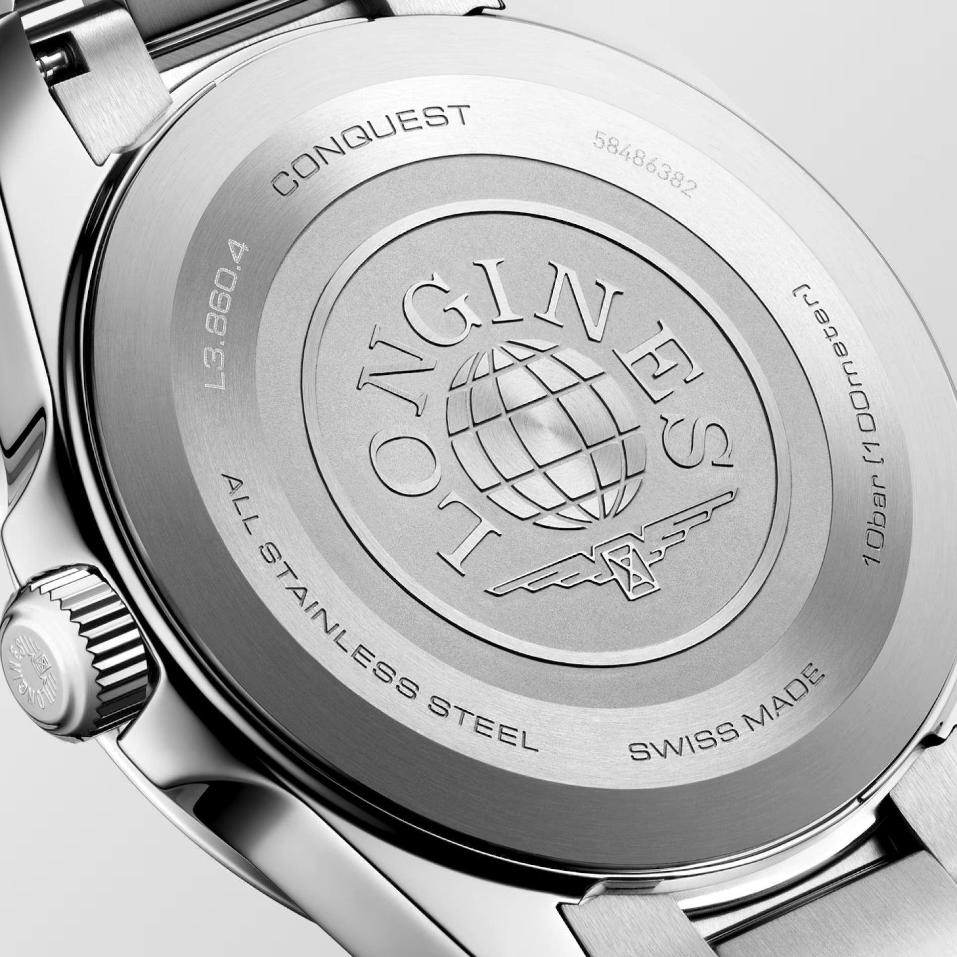 OROLOGIO LONGINES CONQUEST, al quarzo quadrante nero, 41mm - L38604526