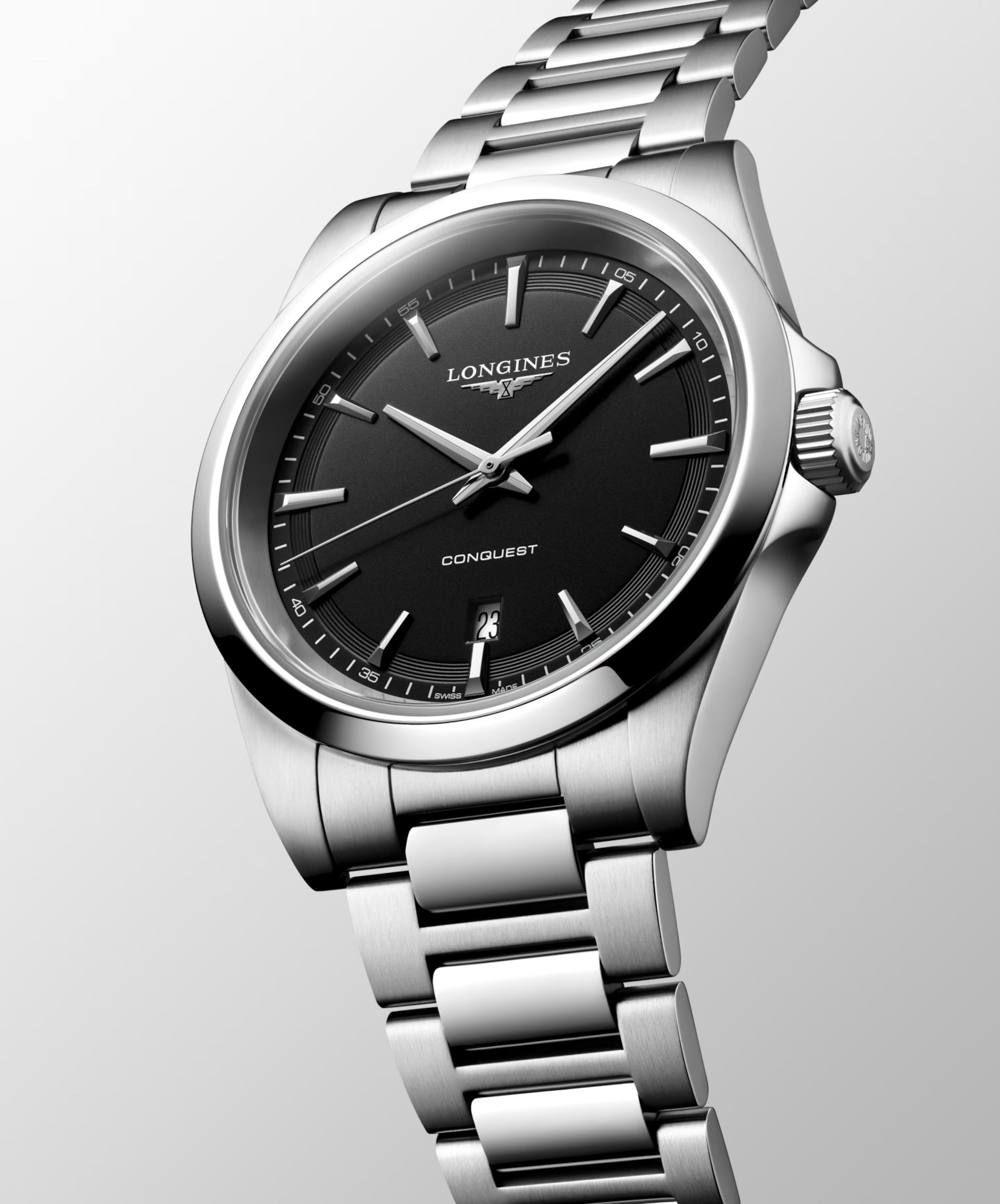 OROLOGIO LONGINES CONQUEST, al quarzo quadrante nero, 41mm - L38604526