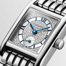 Orologio Longines MINI DOLCEVITA, movimento quarzo con quadrante madreperla tempestato di diamanti, 21.50 x 29.00 mm - L52004876