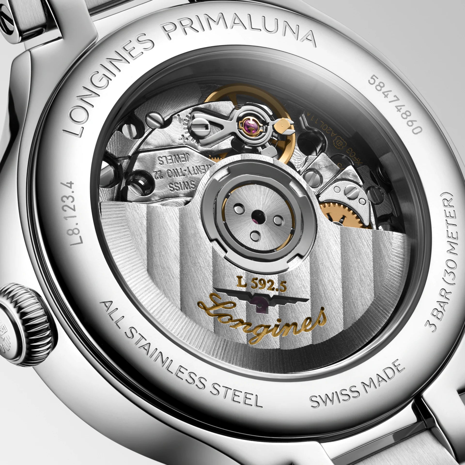 OROLOGIO LONGINES PRIMALUNA automatico quadrante silver, 30mm - L81234716