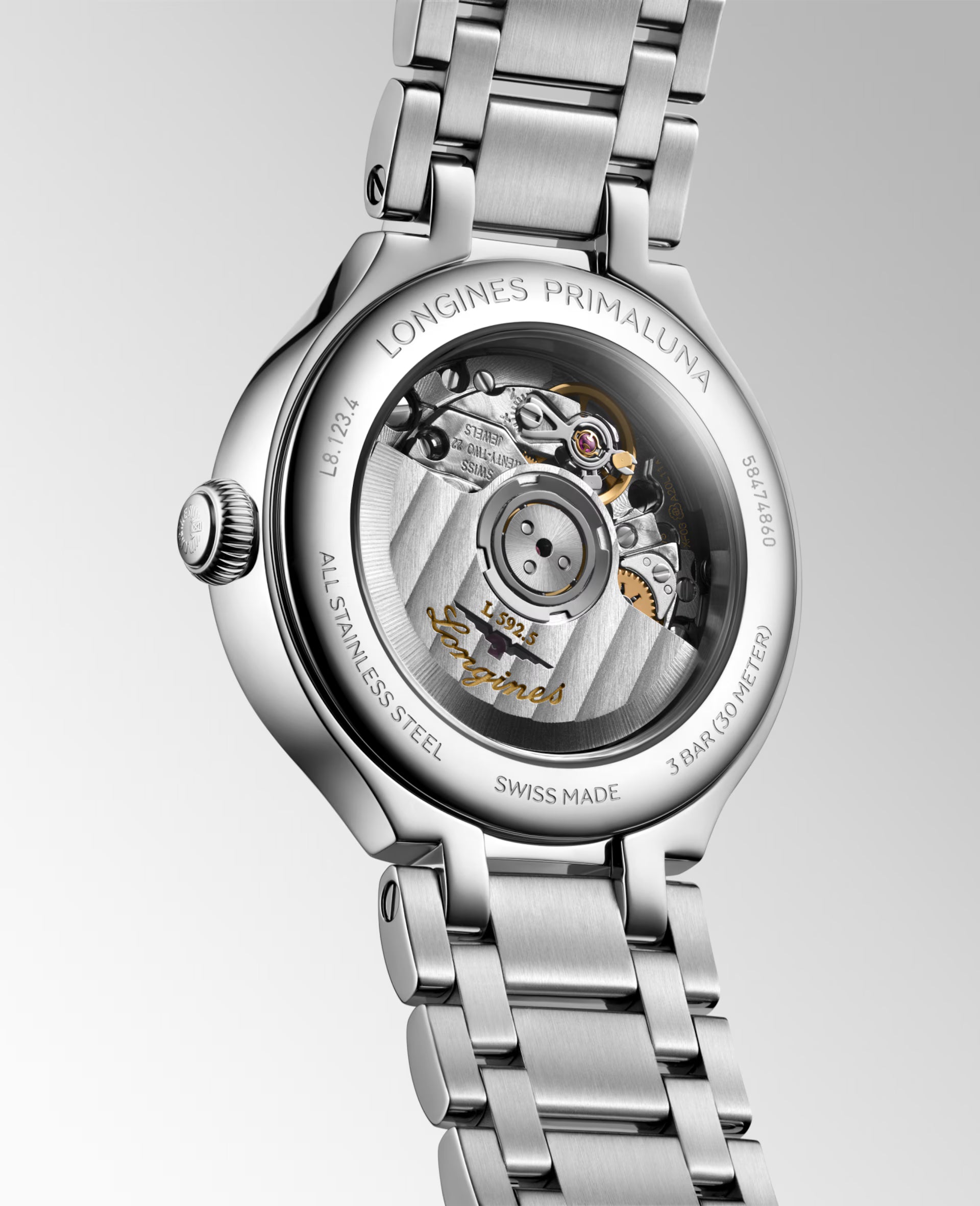 OROLOGIO LONGINES PRIMALUNA automatico quadrante silver, 30mm - L81234716