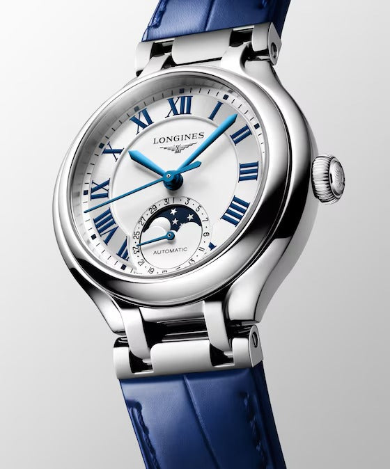 LONGINES PRIMALUNA MOONPHASE, quadrante silver, 34mm - L81264712
