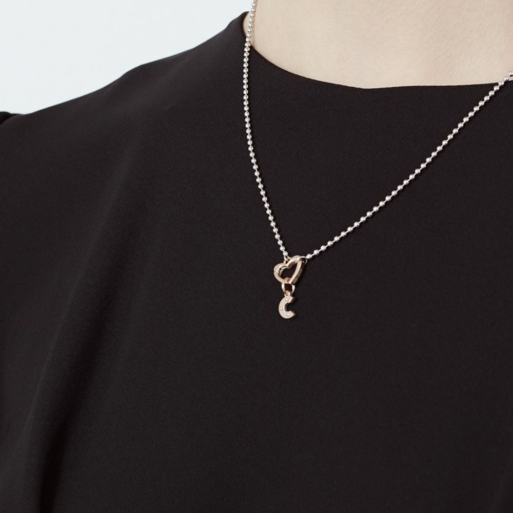 Le Bebè Charm in Rose Gold and Silver with Letter C - Lock Your Love - LBB170-C