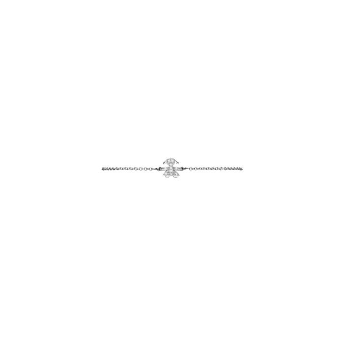 LE BRICIOLE - BRACELET FILLE EN OR BLANC ET PAVÉ DE DIAMANTS - LBB340