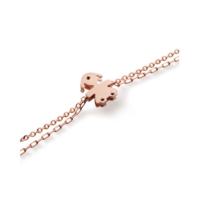 I MINI - BRACELET FILLE OR ROSE ET DIAMANTS - LBB525