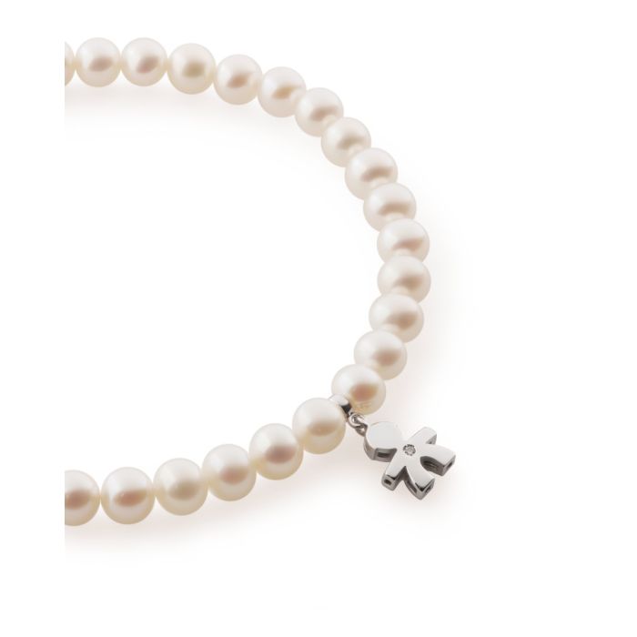 LE PERLE - CHILD BRACELET WHITE GOLD, PEARLS AND DIAMOND - LBB802