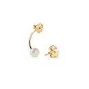 LE PERLE - GIRL'S SINGLE EARRING IN YELLOW GOLD, DIAMOND AND PEARL - LBB813