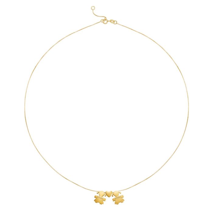 Collana Le Bebè I Tesorini con sagoma bimba, cuore e bimba in oro giallo 18kt - LBB918/FF