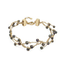 Bracciale LUCEDEIMIEIOCCHI, in argento dorato e perle nere, Collezione Lulù - LDMO 474