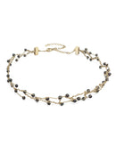 Collana choker LUCEDEIMIEIOCCHI, in argento dorato e perle nere, Collezione Lulù - LDMO 475