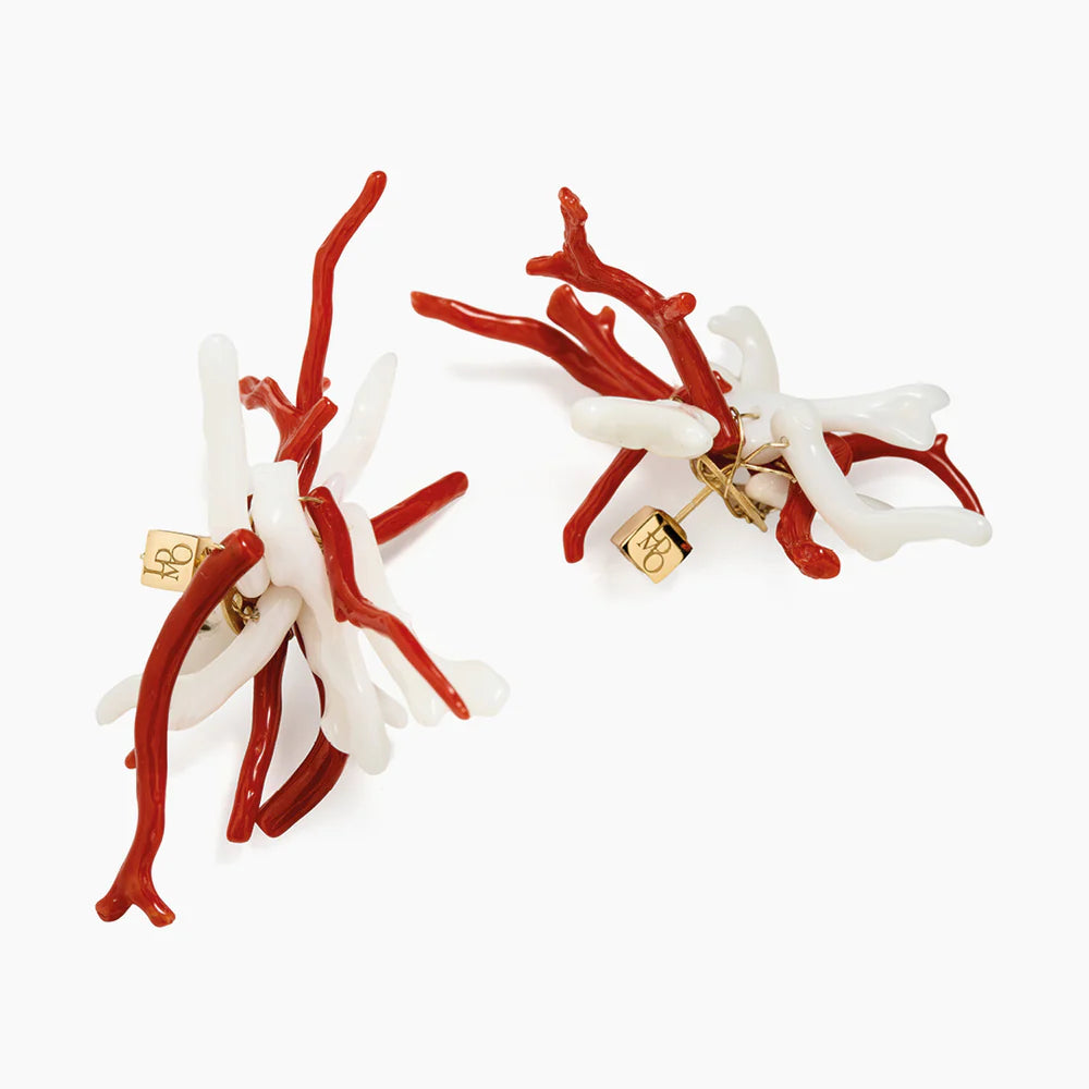 Orecchini argento pendenti LUCEDEIMIEIOCCHI, Collezione Caterina, white & red - LDMO 517