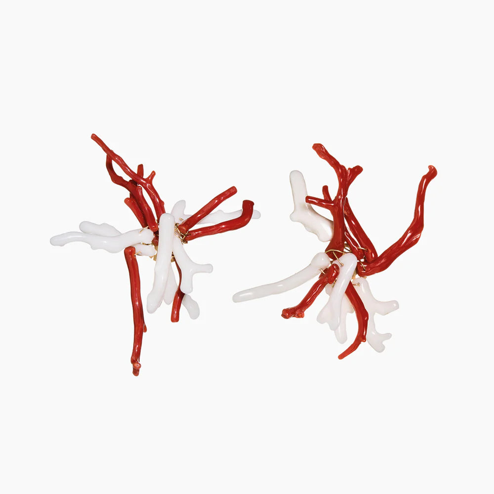 Orecchini argento pendenti LUCEDEIMIEIOCCHI, Collezione Caterina, white & red - LDMO 517