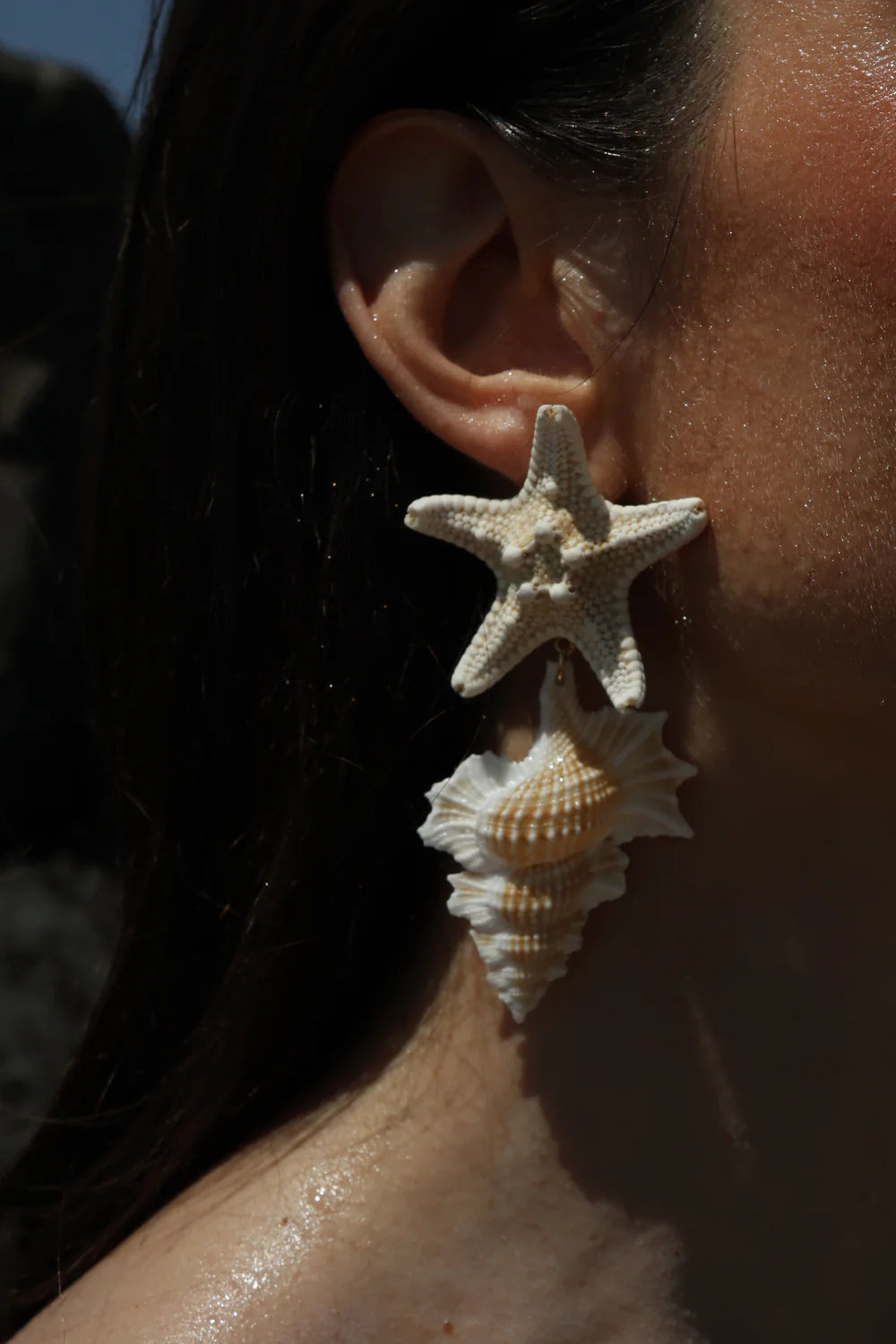 ORECCHINI argento LUCEDEIMIEIOCCHI, Collezione Seychelles, stella marina e conchiglia - LDMO 554
