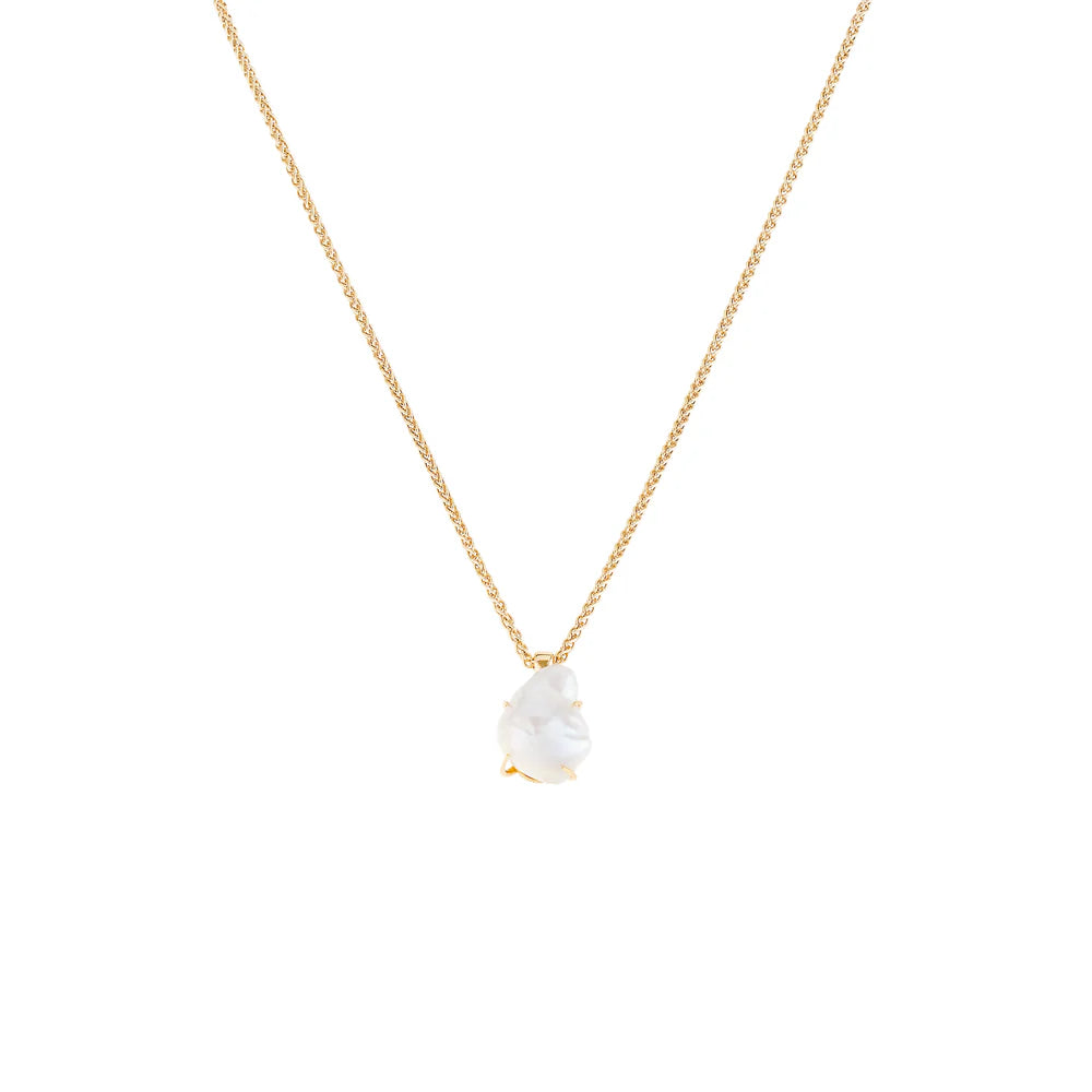 Collana LUCEDEIMIEIOCCHI, in argento dorato e pendente perla freshwater, Collezione Clorinde - LDMO 555