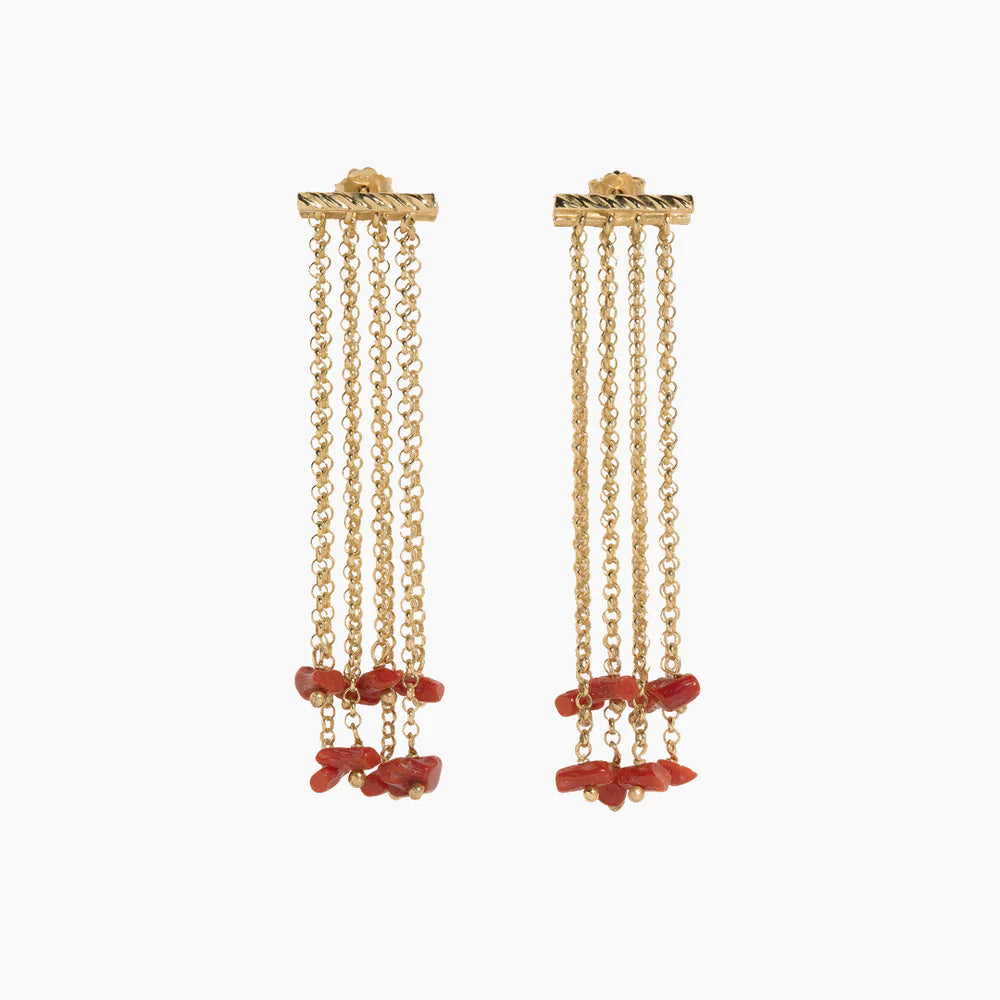 Orecchini argento LUCEDEIMIEIOCCHI, Collezione Frufru, corallo rosso - LDMO 654 rosso
