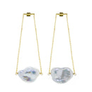 Orecchini LUCEDEIMIEIOCCHI, in argento dorato e perle scaramazze grigie, Collezione Lola Bold - LDMO 767-grey