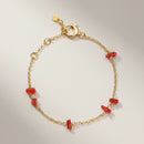 LUCEDEIMIEIOCCHI Cavigliera Frufru in argento dorato e corallo rosso - LDMO 810 CAV