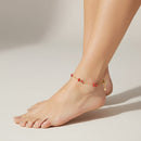 LUCEDEIMIEIOCCHI Cavigliera Frufru in argento dorato e corallo rosso - LDMO 810 CAV