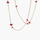 LUCEDEIMIEIOCCHI Collana Frufru in argento dorato e corallo rosso - LDMO 811 COL
