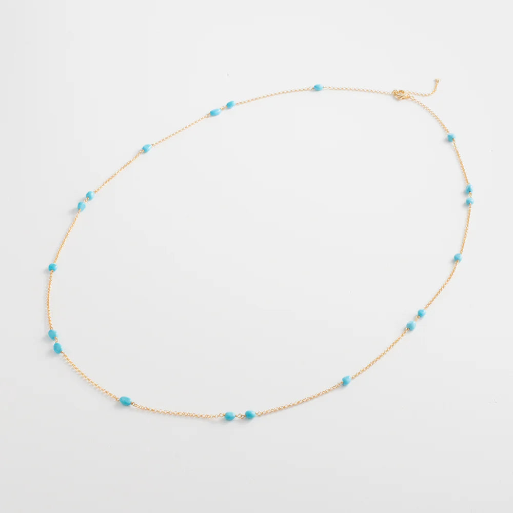 LUCEDEIMIEIOCCHI Collana Frufru in argento dorato e turchese - LDMO 817 COL