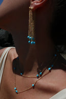 LUCEDEIMIEIOCCHI Collana Frufru in argento dorato e turchese - LDMO 817 COL