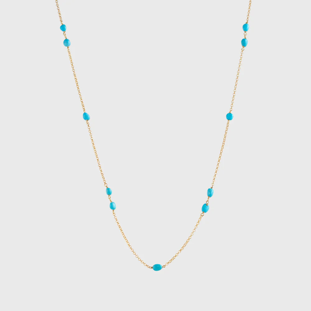 LUCEDEIMIEIOCCHI Collana Frufru in argento dorato e turchese - LDMO 817 COL
