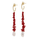 LUCEDEIMIEIOCCHI Orecchini pendenti Pluff in argento dorato e corallo rosso - LDMO 839 OR