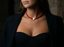 LUCEDEIMIEIOCCHI Collana Pluff in argento dorato, perla scaramazza e corallo rosso - LDMO 840 COL