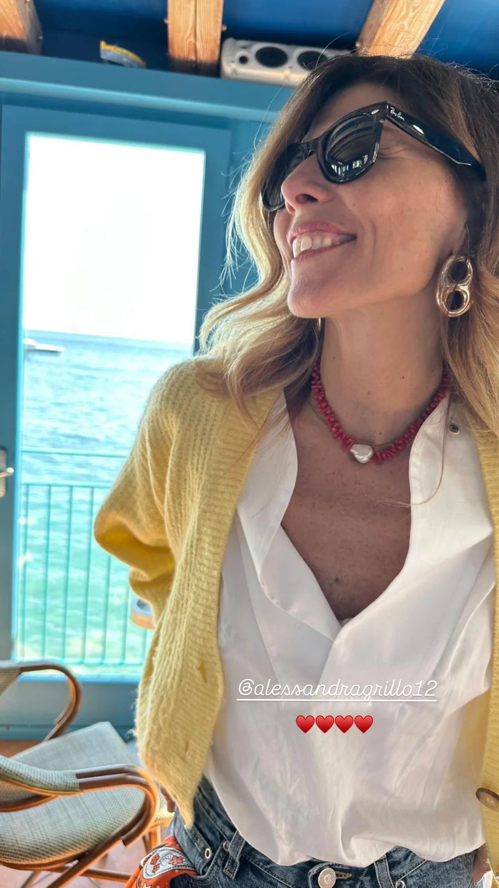 LUCEDEIMIEIOCCHI Collana Pluff in argento dorato, perla scaramazza e corallo rosso - LDMO 840 COL