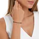bracciale Damiani "My First" con cordino in caucciù e ciondolo lettera O in oro rosa 9kt e diamanti - DMBR0002B-O