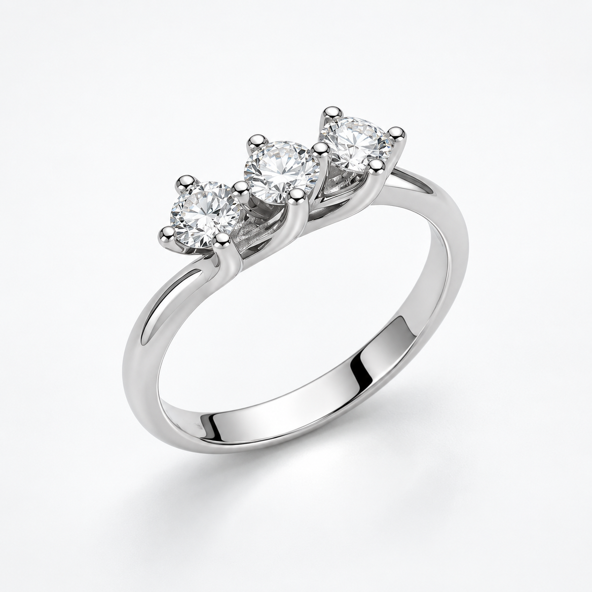 Trilogie-Ring aus Weißgold mit Diamanten – LID3312
