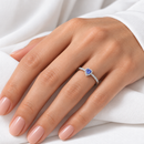 Miluna Anello con tanzanite a cuore 5x5 mm e diamanti in oro bianco 18 kt ct 0,203 - LID3556