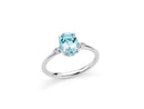 Miluna Anello con Gemma del Cielo ovale 8x6 mm e quattro diamanti in oro bianco 9 kt - LID3745X