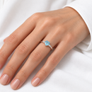 Miluna Anello con Gemma del Cielo a cuore 8x8 mm e quattro diamanti in oro bianco 9 kt - LID3746X