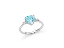 Miluna Anello con Gemma del Cielo a cuore 8x8 mm e quattro diamanti in oro bianco 9 kt - LID3746X