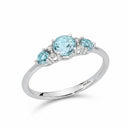 Anello Miluna a scalare con Gemma del Cielo e diamanti in oro bianco 375 - LID3747X