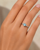 Anello Miluna con Gemma del Cielo a cuore e diamanti in oro bianco 375 - LID3748X