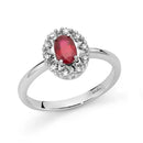 Anello Miluna con Rubino e giro di diamanti - LID3948
