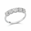Veretta miluna in oro bianco 18kt e 5 diamanti - LID4210