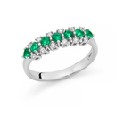 Anello Miluna Premium Gemme, veretta di smeraldi e diamanti, in oro bianco 18kt - LID4212