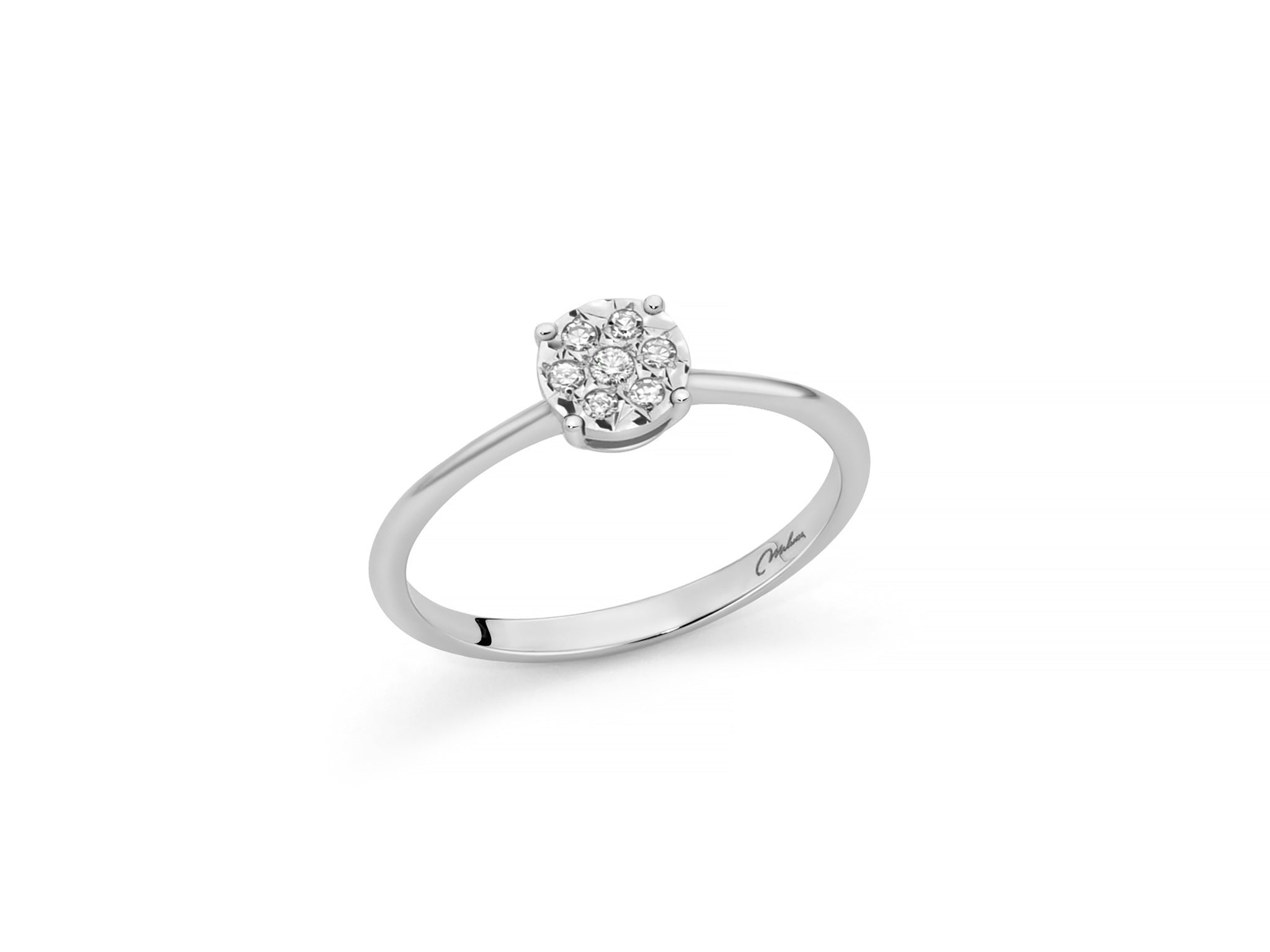 Anello solitario Miluna in oro bianco 18kt e 6 diamanti - LID4218