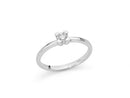 Anello solitario Miluna in oro bianco 18kt e diamante, e griffe a forma di cuore, 0.15ct - LID4240-015