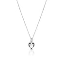 NECKLACE WITH HEART IN WHITE GOLD AND DIAMONDS - LUX100CR