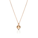 NECKLACE WITH HEART IN ROSE GOLD AND BROWN DIAMONDS - LUX101CR